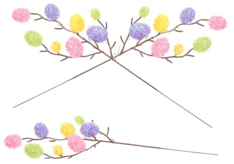 Amosfun Easter Egg Branches Foam Eggs 3 Pack Natural-looking Easter Decorations for Indoor Home Party