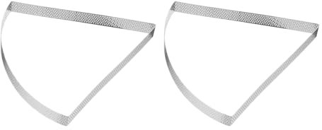 sourcing map 2 anillos perforados para tartas de 7.4 pulgadas, de acero inoxidable en forma de abanico, anillo de tartaleta antiadherente para pulir pasteles, mousse, anillo de postre grueso,