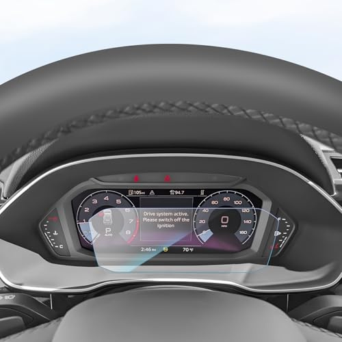 SKTU Protector de pantalla para Audi Q3 F3 2019-2024 panel de instrumentos protector de pantalla de vidrio templado resistente a los arañazos 12,3 pulgadas