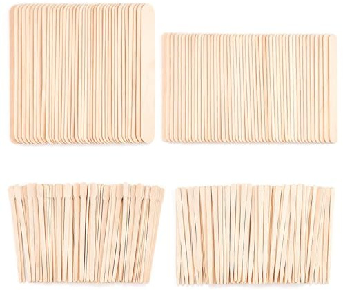 TSMORY 500 bastoncini di cera per legno, spatole per cera, per corpo, gambe, viso, depilazione