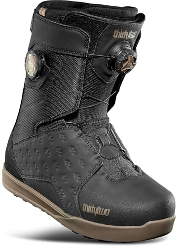 ThirtyTwo Lashed Double Boa Snowboard Boots - Snowboard Boots with Dual-Zone Lacing & Grippy Outsole - Black/Gum - Size 9.5