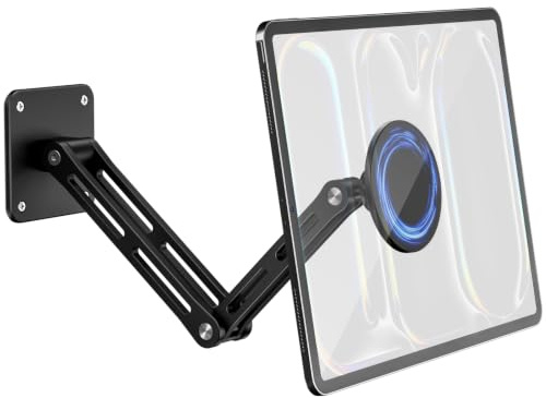 CloudValley Supporto Tablet Muro, Design telescopico in lega di alluminio, Regolabile a 360° su più angoli, Adatto per iPad Pro/Air/Mini da 4,7 a 13 pollici, Galaxy Tab, telefoni e tablet