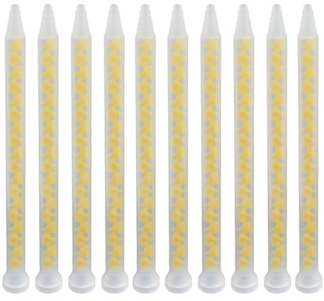 FUBESK 10 boquillas mezcladoras de 10-18 para pegamento AB con 18 secciones y punta puntiaguda, compatibles con adhesivos epoxi, poliuretano y silicona