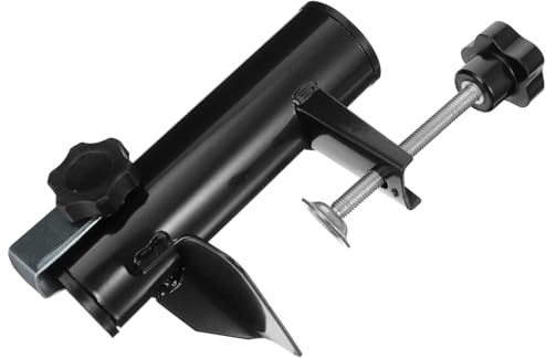SHINEOFI Clip Fissa per Ombrellone da Giardino Nera Vite Regolabile Supporto Esterno Stabile per Ombrelloni da Spiaggia Accessorio Portatile per Fissaggio e Protezione da Vento e Pioggia