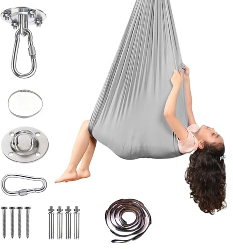 Agrdeed Aerial Hamac de yoga 150 x 280 cm, hamac générique, hamac d'intérieur ultra léger, balançoire portable, capacité de charge de 200 kg, avec sangle d'extension, mousqueton, accessoires