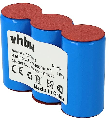 vhbw Batería Compatible con Gardena Tijeras de poda Accu 45 (8808), Accu 60 (8800, 8810), Wolf RV-E6 7084889, Garne Vario RV-E6 - (NiMH, 3000 mAh, 3,6 V)