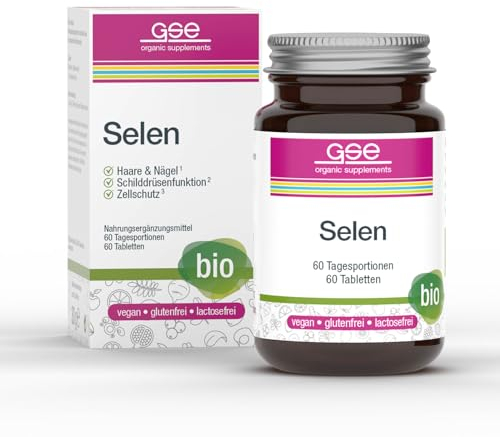GSE Selen Compact, 60 Tabletten hochdosiertes Selen aus Pflanzen, 100% vegan und ohne Zusatzstoffe, BIO-Qualität