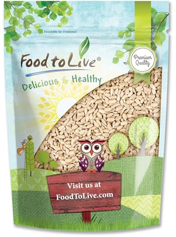 Food to Live Sunflower Seeds, 5 Pounds – Non-GMO Verified, Kernels, No Shell, Kosher, Raw, Vegan, Sirtfood, Bulk
