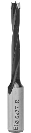 ENT 22441 Dübelbohrer HW, Schaft (S) 10 mm, Durchmesser (D) 6 mm, NL 44 mm, SL 30 mm, L 77 mm, Rechts