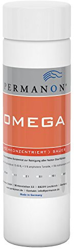 Permanon, Omega, Reiniger, 500 ml Konzentrat, Spezialreiniger für Kalk im Bad, Dusche und Armaturen. Urinstein in der Toilette
