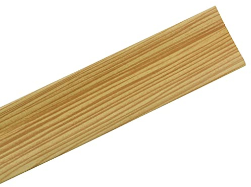 Amig - Flooring Flashing | 820 mm x 40 mm | Step Transition Strip and Adhesive | Trim Covers for Wood, Parquet, Deck, Marble and Tile | Aluminium Pine