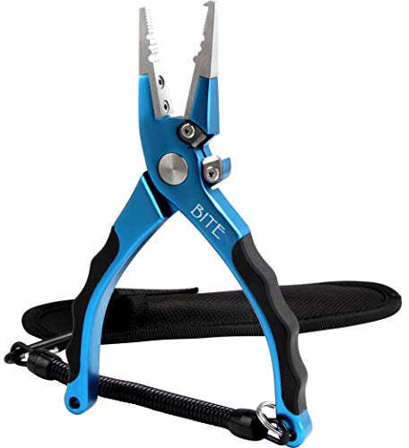 Bite Fishing Tackle Professionelle Salzwasser-Angelzange, Aluminium, Blau