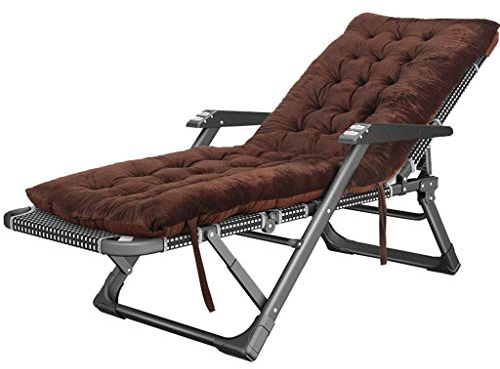 LHNLY-Liegen Liegenauflage für Sonnenliege Hoch Senioren mit Kissen Saunaliege Auflage Extrabreit Deckchair Liege Gartenliege Liegender Recliner Relaxliege für Balkon Wohnzimmer, Braun