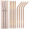 AniSqui 8.5'' Metal Straws Rose Gold, Set of 8 Reusable Stainless Steel Straws and Cleaner, (4 Straight + 4 Bent Reusable Straws Drinking + 2 Brushes)