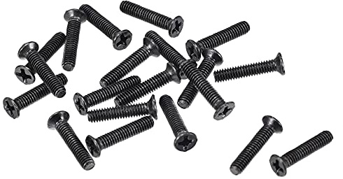 sourcing map 350Stk. M2.5 x 12mm Kreuzschlitz Flachkopf Schraubverschlusss Schwarz für Laptop PC TV Lüfter Schalter