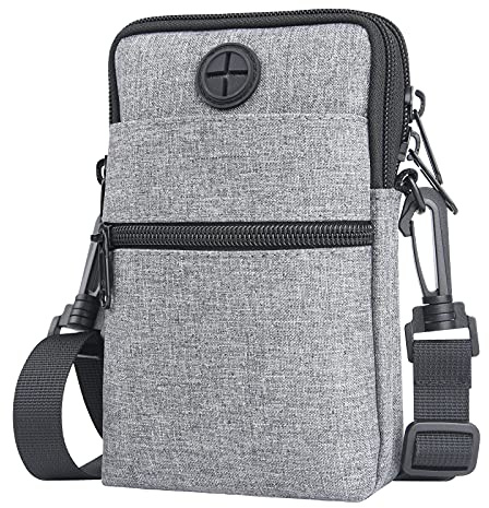 flintronic Handy-Umhängetasche, Umhängetasche, 3-lagige Messenger-Schulter-Mini-Handtasche, Wasserdichte Handytasche, Schlüsselbund, Fitness-Schutzhülle Reisepass-Tasche für Outdoor-Lauf Lauf