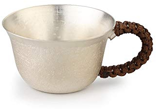 XXSC-ZC Copa de Vino de Plata esterlina, Vidrio de Ron de Jerez de Licor, Taza de Plata pequeña a Mano con asa, Taza de Agua y Taza de té, Taza de hogar,Pure clcor