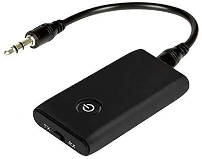 2 in 1 Bluetooth 5.0 Adapter, Mini Portable 3.5mm Jack, Low Latency for PC/TV/Home/Car Stereo & Wired Speakers