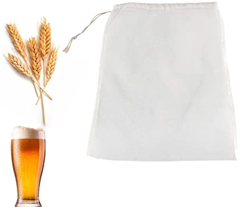 Filter Bag, 100 Mesh Reusable Muslin Straining Bag Fine Mesh Food Strainer Filter Bags for Fruit Cider Grape Beer Wine Press Drawstring Straining Brew in a Bag(45x62cm)