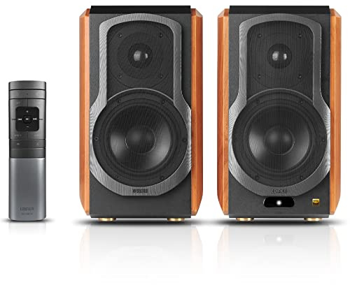Edifier S1000W WiFi Audiophile Active Bookshelf 2.0 Speakers, 120W RMS Wireless HiFi Bluetooth Sound System Works with Alexa, Optical/RCA x 2 Coaxial, Supports AirPlay 2, Spotify Tidal Connect- Pair