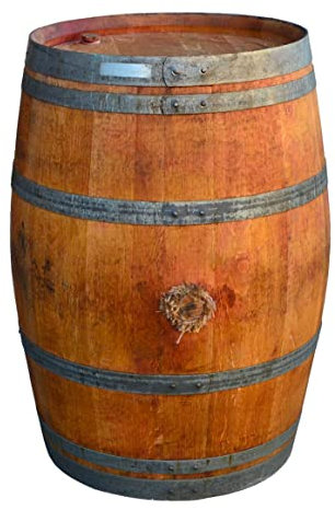 Temesso Barrica Vino decoración 225L - Madera Natural con Tratamiento de Aceite - Barril de Segunda Mano