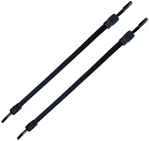 Juego de 2 Gomas tensoras Planas con Ganchos, Goma tensora Corta con Ganchos de plástico (Evita arañazos), Correa de sujeción, Correa de Equipaje, Ganchos giratorios (2 x 200 cm)