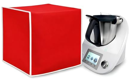 HOMELAY Custodia protettiva di qualità TOP compatibile con Bimby TM5. Fabbricazione artigianale in Spagna. Materiale ecopelle antimacchia, antibatterica. Copertina in colori (rosso)