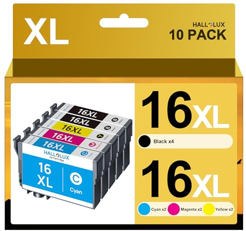 16XL 16 Multipack Druckerpatronen Kompatibel für Epson 16XL Multipack für Epson WF 2630 Patronen für WF-2760 WF-2750 WF-2660 WF-2650 WF-2540 WF-2530 WF-2510 WF-2010 (10er-Pack)