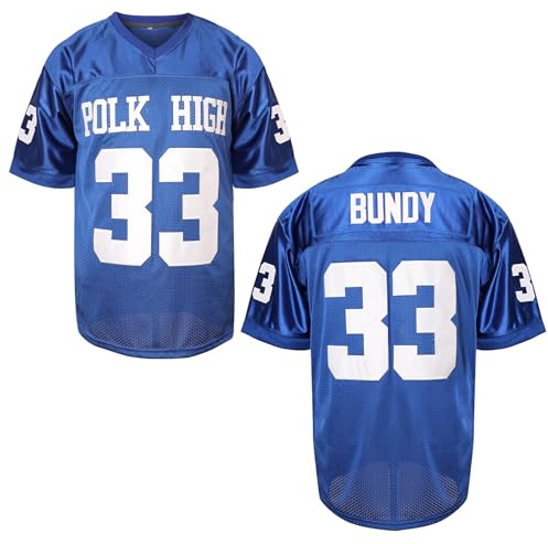MESOSPERO Al Bundy 33 Polk High Herren Fußballtrikot Blau Sportshirt 90S Hip Hop Kleidung S-3XL
