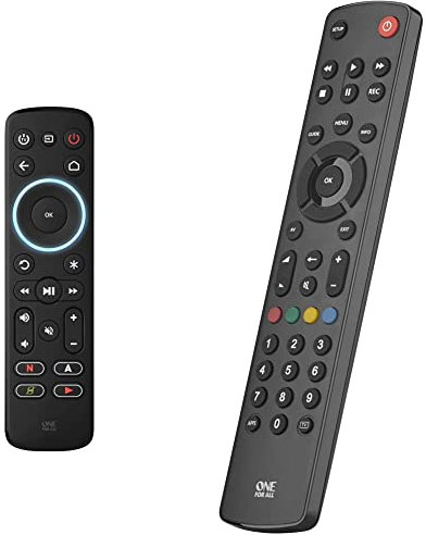 One For All Streamer Remote – Universal Remote Control for up to 3 devices Streamer boxes Black – URC7935 & URC1210 Contour Universal Control of TV/Smart TV -,Black