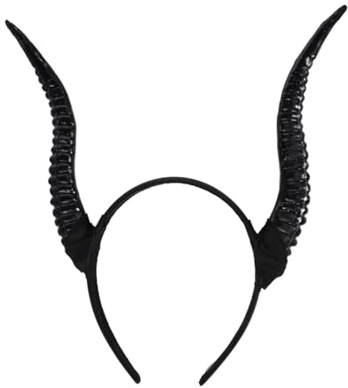 FOMIYES Gothic Antilope Schaf Horn Hoop Halloween Hörner Stirnband Halloween Kostüm Hörner Requisiten (Schwarz)