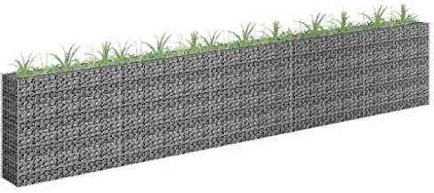 Camerina Gabionen-Hochbeet Verzinkter Stahl 450×30×90 cm GabionenköRbe WasserzapfsäUle Garten Gabionen Zaun Gabionensteine