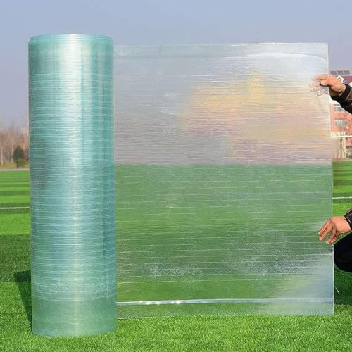 Polycarbonat-Dachplatten,UV-Schutz Transparente Tageslichtpaneel,Stoßsicheren Gewächshausplatte Stegplatten,Dach Garten Terrasse Carports Ersatzplatten,Leicht zu Schneiden (0.7x20m)