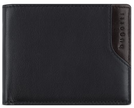 bugatti Corso Deluxe Geldbörse mit RFID-Schutz, Querformat aus echtem Leder, schwarz