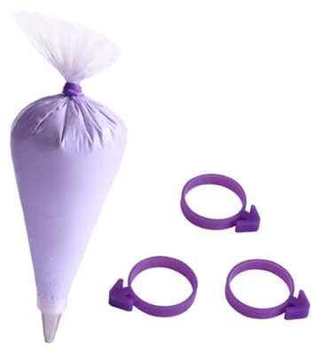 IMIKEYA 12pcs Silicone Round Icing Bag Sealing Rings Cake Decorating Rubber Band Piping Bag Tieback for Pastry and Cream Frosting