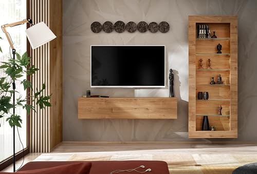 Komodee Conjunto de Muebles de televisión como, Roble - Trufa Miel, para Sala de Estar, Dormitorio