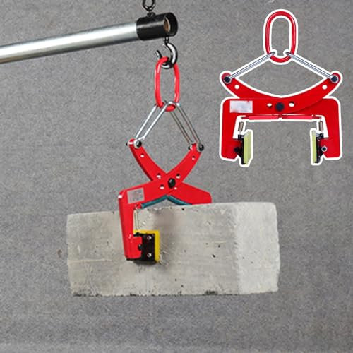 Lifting Clamps Paving Slab Lifter Heavy Duty Stone Lifting Clamps, Concrete Slab Lifter Granite Panel Load-bearing 260kg-325kg, Alloy Steel Paver Lifter with Rubber-lined (Size : L: Opening