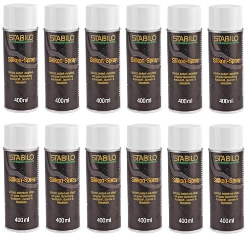 12x Silikon-Spray 400ml | Sprühfett, Gleitspray, Silikonfett, Schmieröl | Schützt, isoliert und pflegt