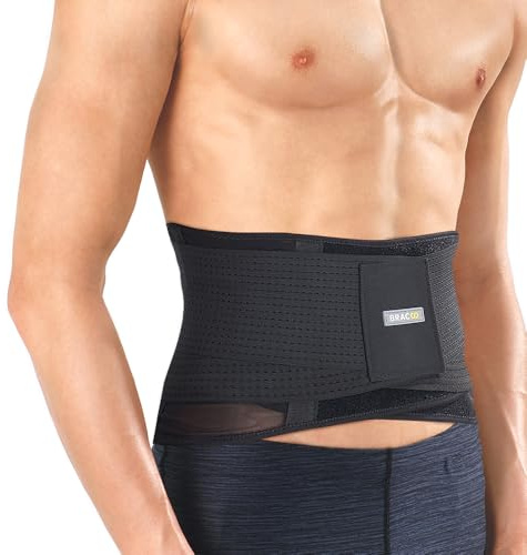 Bracoo Rückenstützgürtel, Rückenbandage für Rückenschmerzen, Atmungsaktive Rückengurt, Rücken Stützgürtel für Herren, Damen, LWS Lendenwirbelstütze, Rückengürtel für Sport, Arbeit, BP60