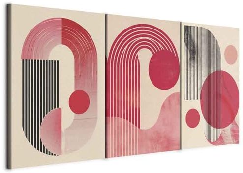 murando - Quadri Moderni Fonoassorbenti per Soggiorno, Ggeometrica 180x90cm | (3 pz. 60x90 cm ognuno), Quadro Moderno Fonoassorbente, Schiuma Acustica, Protegge da Rumori, Resistenti Allo Sbiadimento