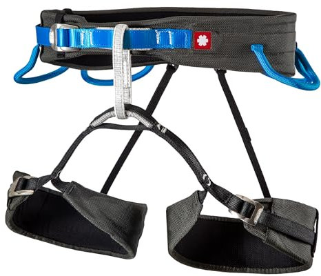 Ocun LEVIT Uni Klettergurt für Indoor, Bergsteigen und Sportklettern, für Damen und Herren, Schwarz/Blau, XL