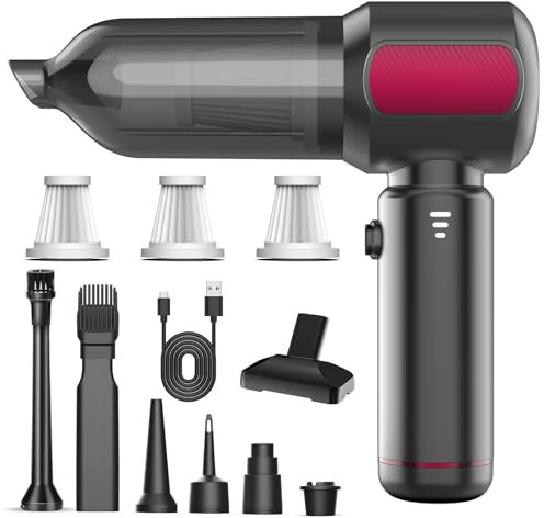 FarmNix Aspirabriciole Senza Fili, 21000Pa 4 in 1 Aspirapolvere Auto Potente, Motore Brushless Aspiratore e Soffiatore, 6000mAh USB C Aspirapolvere Portatile per Auto Ufficio Casa Peli di Animali