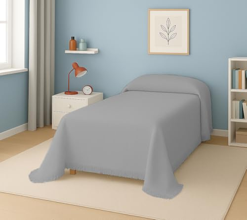 MONTSERRAT Colcha Multiusos para Sofas | Jarapas Cubre Sofa 2 plazas | Plaid Cama 90 cm | Manta Foulard Fabricado en España Tejido Calidad 80% Algodón (Gris, 180X260)