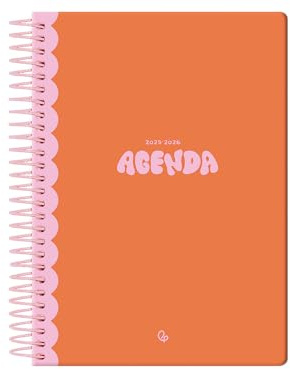 Liderpapel skoldagbok 25–26 spiral klassisk orange veckovy a5 tvåspråkigt papper fsc 70 gr.