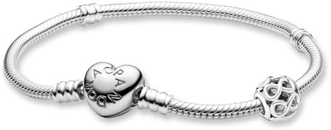 PANDORA Damen Silberarmband Starterset Unendlichkeit 28918 | Silber Schmuck-Set mit Herz-Armband und Charm Ewigkeitssymbol für Frauen, Zeichen ewiger Liebe