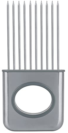 Stainless Steel Onion Holder Fruits Veg Meat Cutter Slicer Peeler Chopper with 10 Prongs for Kitchen Cooking