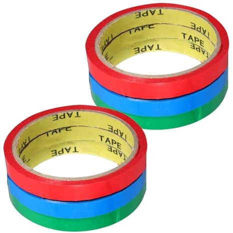 OFFSCH 6 rouleaux Rubans de Colorés pour Sacs Alimentaires Résistants Pet pour Scellage Rapide de Sacs de Légumes et Produits Adhésif Étanche et pour et