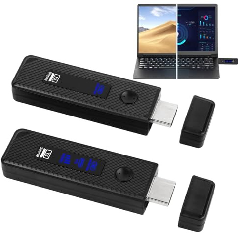 XIAOXIAOYU Wireless Video Transmitter and Receiver | Plug & Play Audio Transmitter Receiver - Transmission System Versatile Projector Display Support for Laptops Monitors Computers