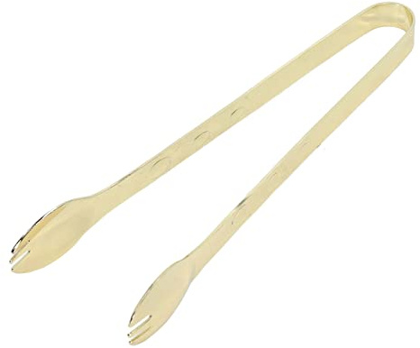 Pinzas para hielo de acero inoxidable, grado alimenticio, evita resbalones, pinzas de cocina para alimentos y azúcar, para alimentos domésticos (Chapado en oro)