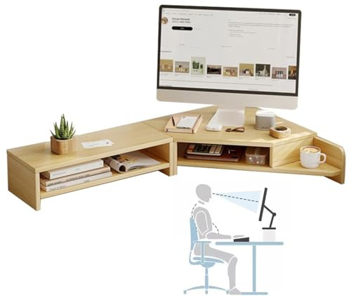 Desktop Organizer Hörn Monitor Stativ Stor bordshylla Set, Riser for skrivare/kopp/tillbehör, Skrivbord Universal förvaringsställ